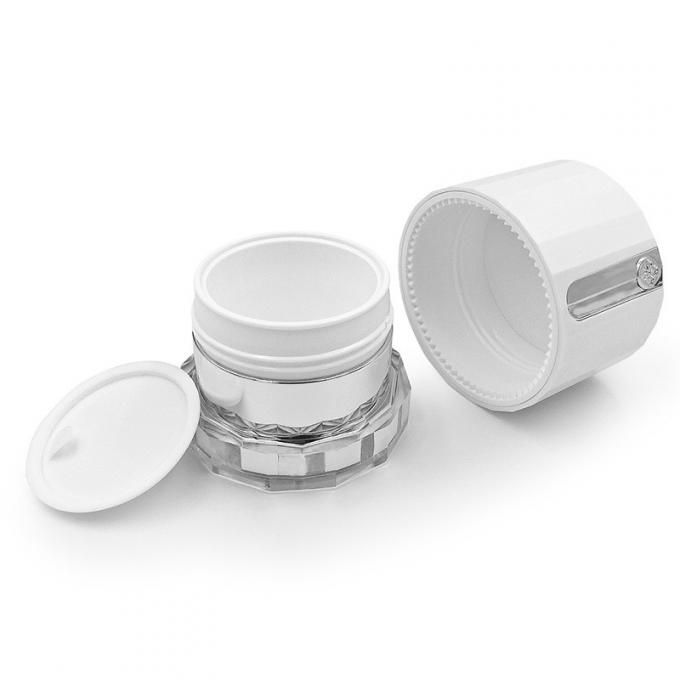 Transparent 50g Cosmetic Cream Jar With Diamond Logo Custom Acrylic Packaging Jar 2