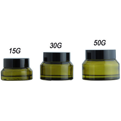 China Round Glass Cosmetic Packaging Bottle with Silk Screen Printing