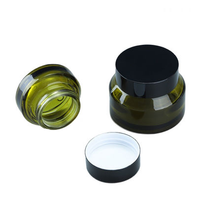 Round Glass Cosmetic Packaging Bottle with Silk Screen Printing